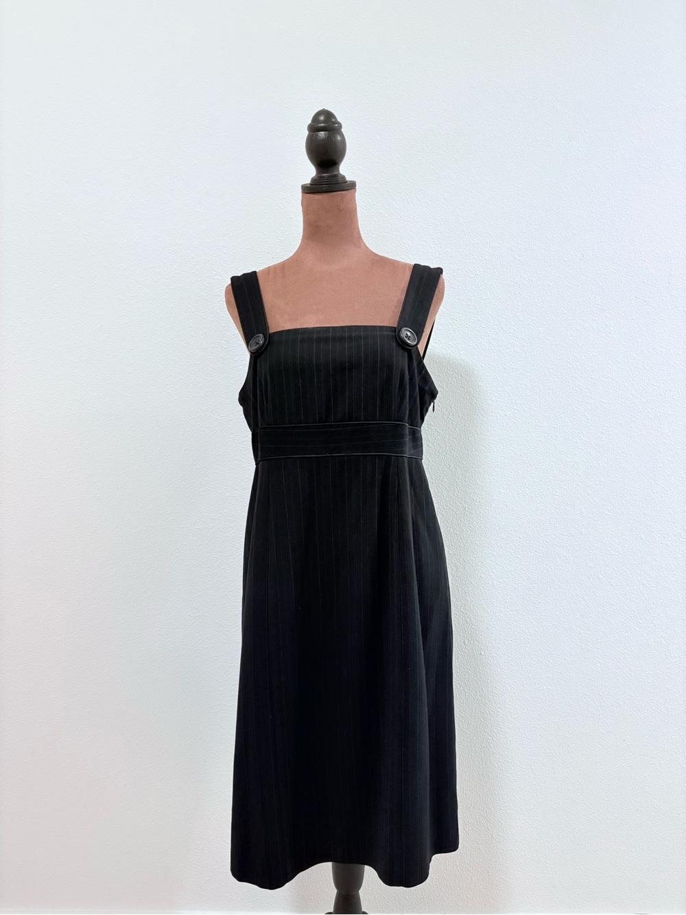 Apt. 9 Black Pinstripe Pinafore Midi Dress
